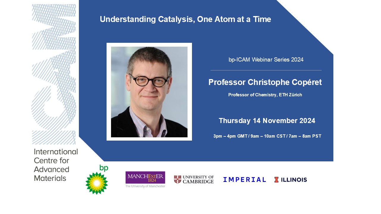 Promotional image for Professor Christophe Copéret's webinar